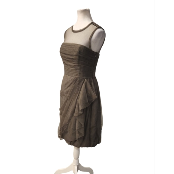 Vera Wang Gray Tulle Cocktail Dress - Picture 3 of 9